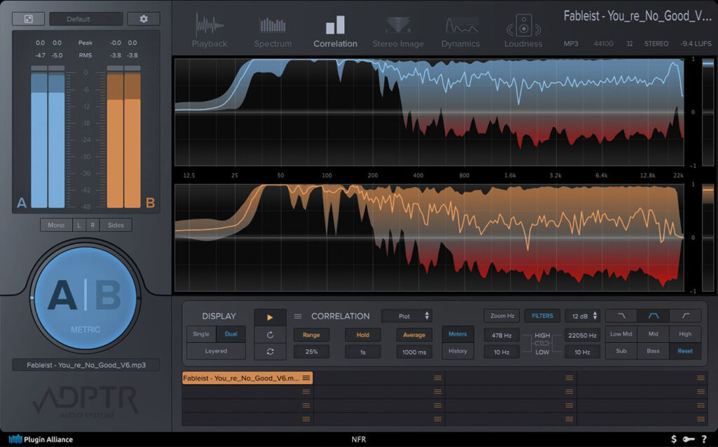 混音和母带处理插件 Plugin Alliance ADPTR MetricAB v1.4.0 WiN R2R-音浪网-音乐制作系统办公资源