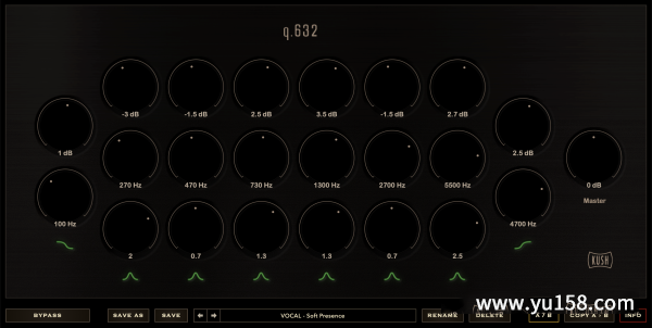 母带均衡器插件 Kush Audio Q 632 v1.0.1 WIN-音浪网-音乐制作系统办公资源