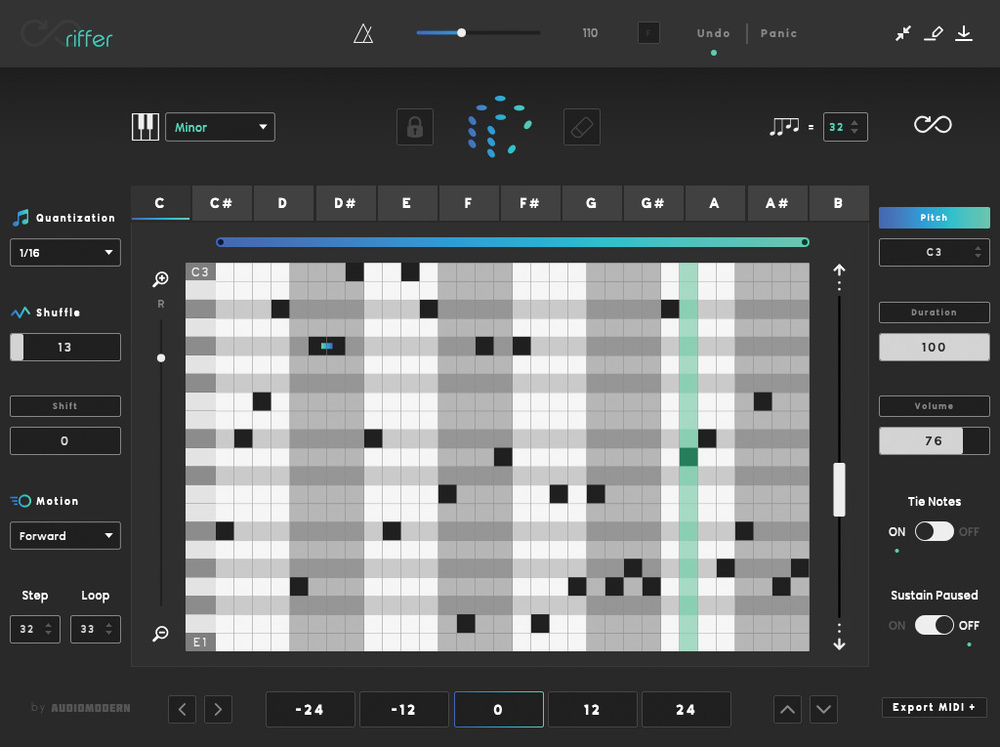 创意自动音序器 Audiomodern Riffer v. 3.1.1 WiN-音浪网-音乐制作系统办公资源