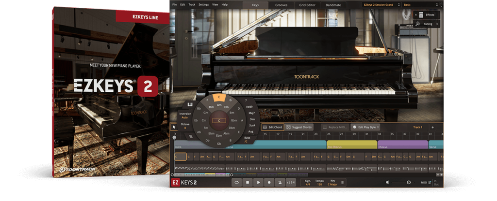 全新自动钢琴音源2代 Toontrack EZkeys v2.0.0 WIN&MAC&Core Library-音浪网-音乐制作系统办公资源