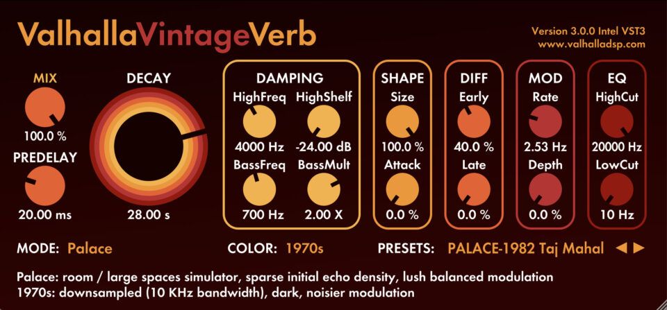 Valhalla DSP Valhalla VintageVerb v3.0.0 Incl Patched and Keygen WIN-音浪网-音乐制作系统办公资源