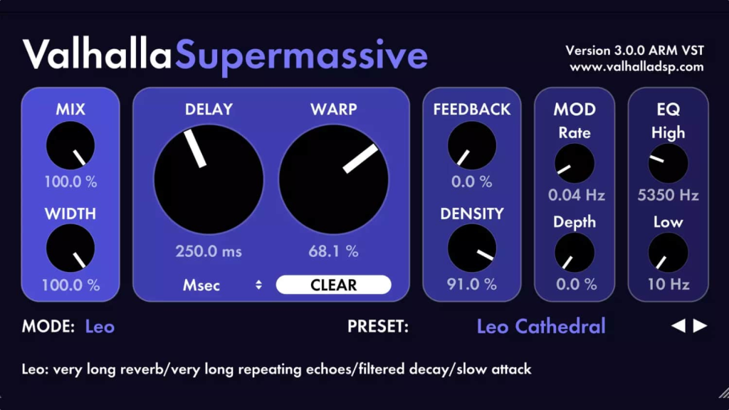 超凡混响效果器 Valhalla DSP Valhalla Supermassive v3.0.0 WIN/MAC-音浪网-音乐制作系统办公资源