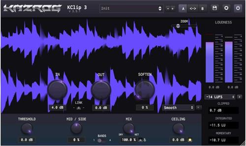 响度计和多频带饱和器 Kazrog KClip v. 3.5.1 Win/Mac-音浪网-音乐制作系统办公资源