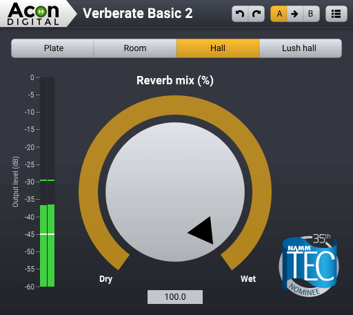 高端混响插件 Acon Digital Verberate Basic 2 v2.1.3 x64 x86-音浪网-音乐制作系统办公资源