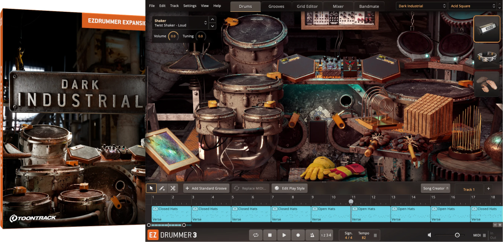 EZDrummer3扩展库之暗黑工业摇滚鼓 Toontrack Dark Industrial EZX (SOUNDBANK)-音浪网-音乐制作系统办公资源